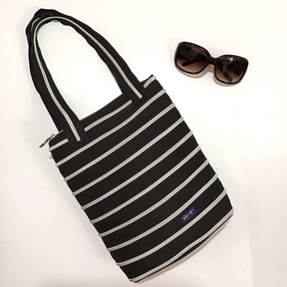 ZipIt Bags Zipit Casual Purse Black And Silver Poshmark